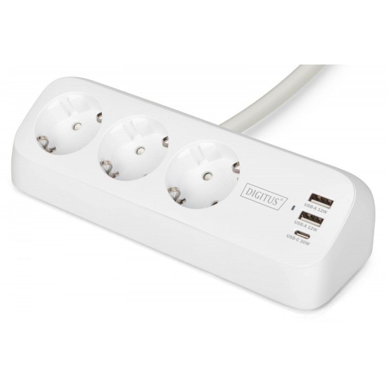 Listwa zasilająca biurkowa DIGITUS 3 gniazda Schuko, 2x USB-… | PartsPC.pl