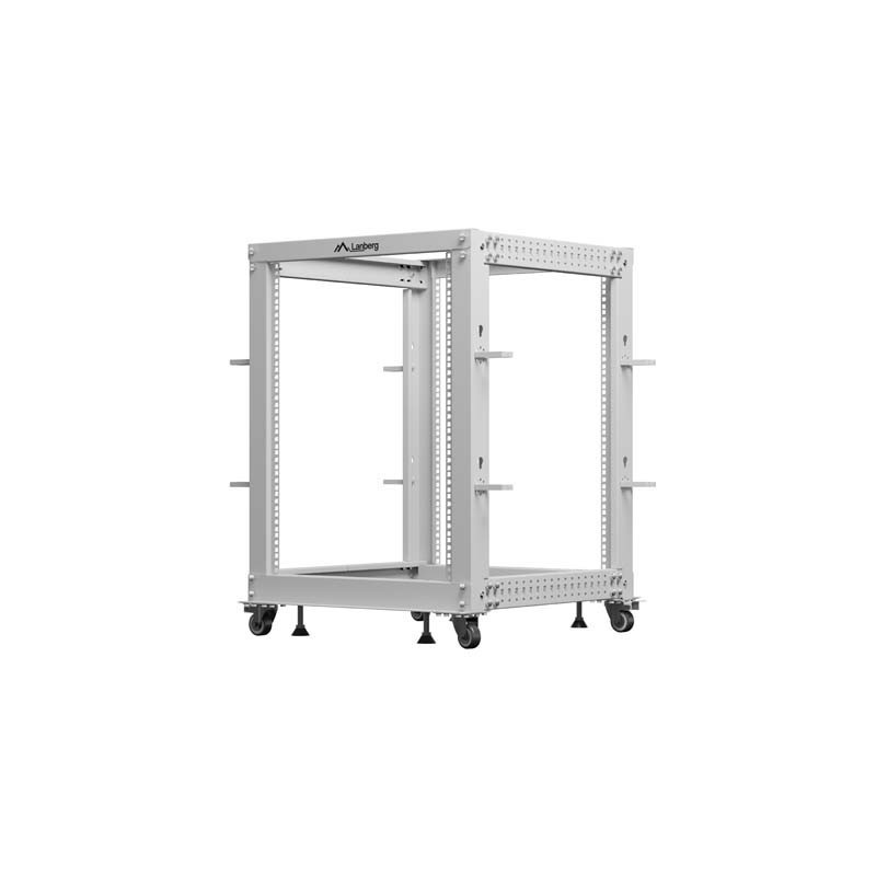 Stojak Open Rack 19" Lanberg 15U 600x600 regulowany szary | PartsPC.pl