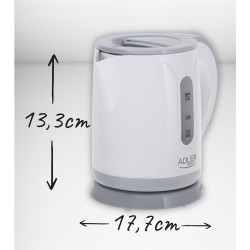 Czajnik elektryczny Adler AD 1371g 0,8 L plastikowy biało-szary