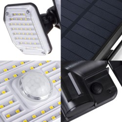 Lampa solarna LED Maclean MCE615 z czujnikiem ruchu IP65, 4W, 320lm, 4000K,