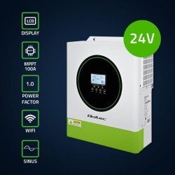 Inwerter solarny Qoltec hybrydowy Off-Grid 3500W | 100A | 24… | PartsPC.pl