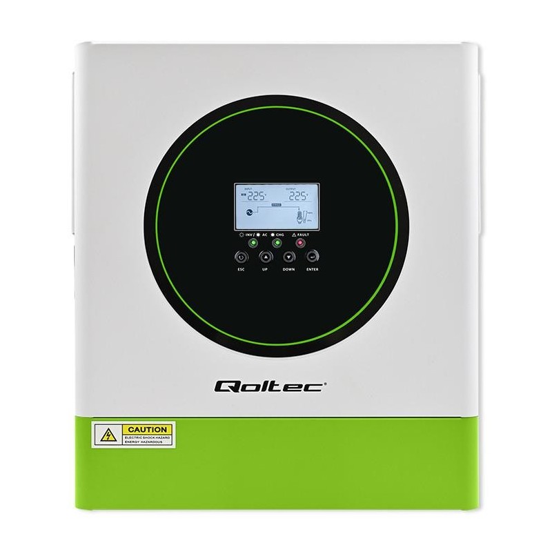 Inwerter solarny Qoltec hybrydowy Off-Grid 3500W | 100A | 24… | PartsPC.pl