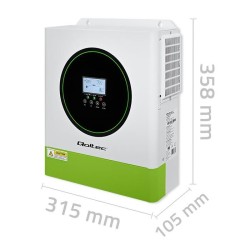 Inwerter solarny Qoltec hybrydowy Off-Grid 3500W | 100A | 24… | PartsPC.pl