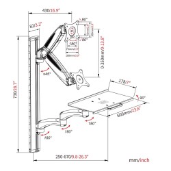 Ramię naścienne pojedyncze DIGITUS 1xLCD + klawiatura, max. … | PartsPC.pl