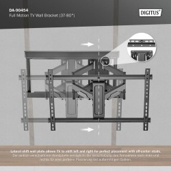 Uchwyt ścienny DIGITUS do TV 37-80" 60kg max. VESA 600x400 z… | PartsPC.pl