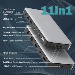 Stacja dokująca DIGITUS USB Typ C 11-portów 2x HDMI 1x Displ… | PartsPC.pl