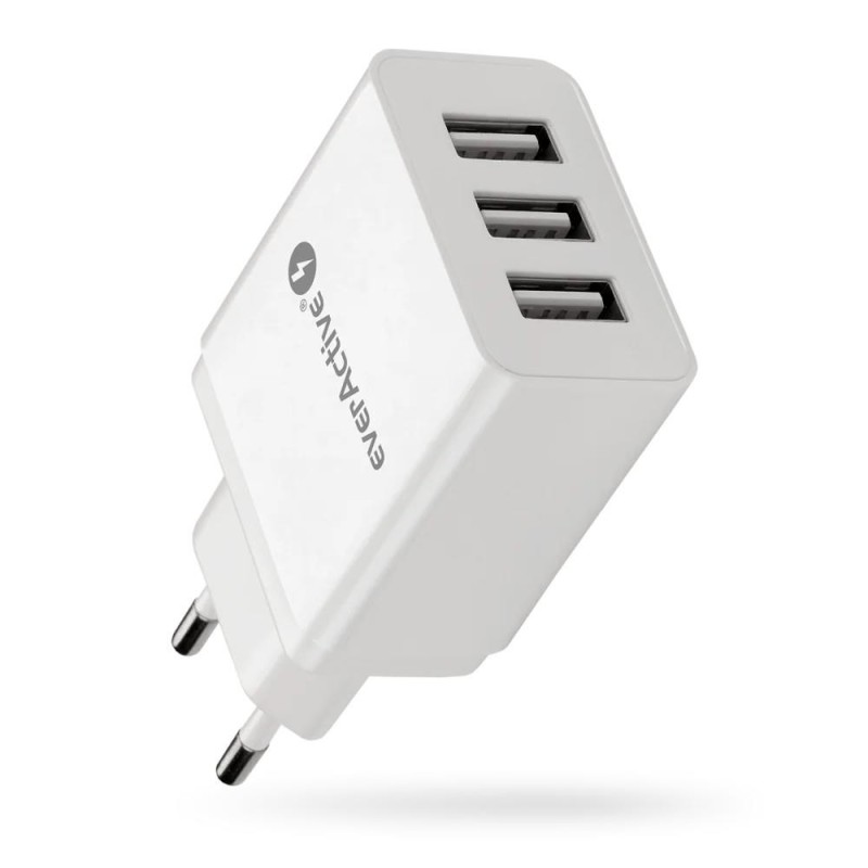 Ładowarka sieciowa everActive SC-300 3xUSB 3,4A | PartsPC.pl