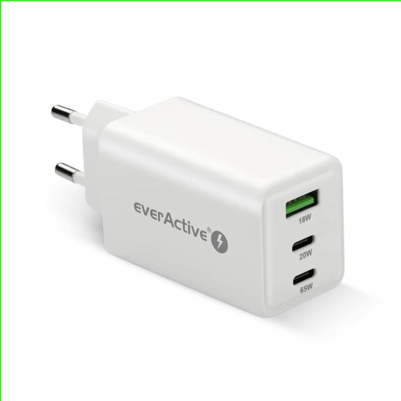 Ładowarka sieciowa everActive GaN SC-655Q 1x USB, 2x USB-C P… | PartsPC.pl