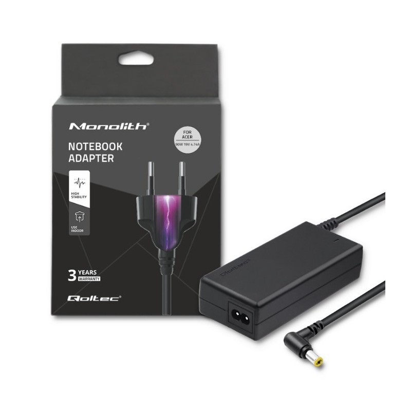 Zasilacz sieciowy Qoltec do Acer 90W 19V 4,74A 5.5*1.7 | PartsPC.pl