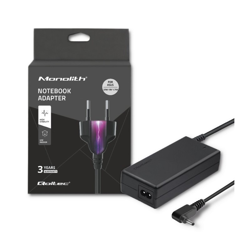 Qoltec Zasilacz do Asus 33W | 19V | 1.75A | 4.0*1.35 | +kabe… | PartsPC.pl