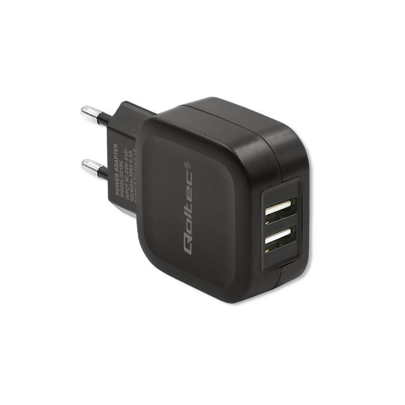 Qoltec Ładowarka sieciowa 17W | 5V | 3.4A | 2xUSB | PartsPC.pl