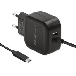 Ładowarka sieciowa Qoltec 17W 5V 3,4A USB+USB type-C