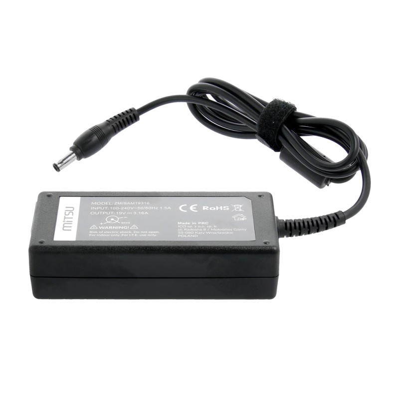 Zasilacz sieciowy Mitsu 19V 3.16A (5.5x3.0 pin) 60W do noteb… | PartsPC.pl