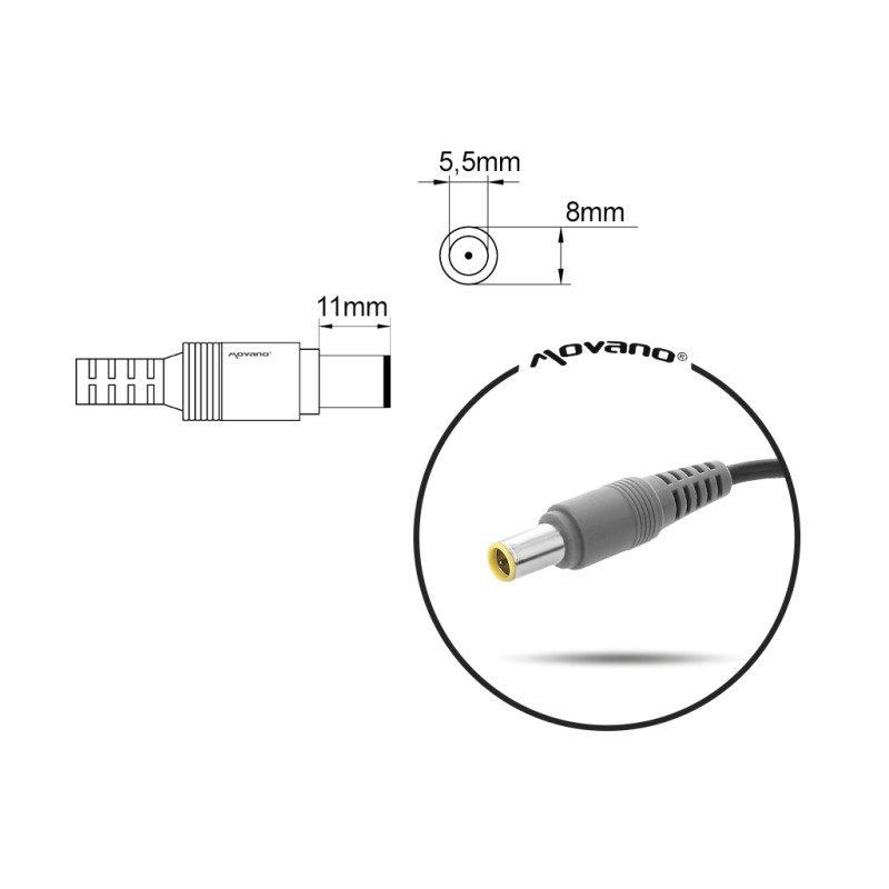 Zasilacz sieciowy Mitsu 20V 4.5A (8.0x5.5 pin) 90W do ... | PartsPC.pl