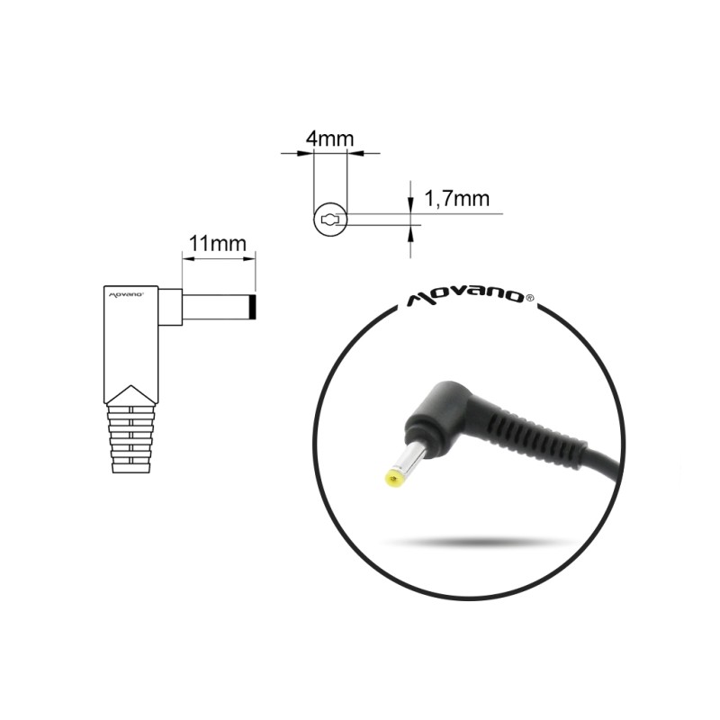 Zasilacz sieciowy Mitsu 20V 2.25A (4.0x1.7) 45W do not... | PartsPC.pl