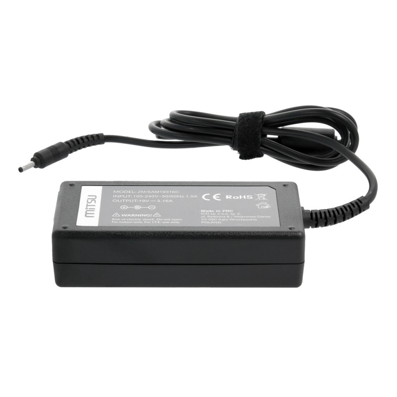 Zasilacz sieciowy Mitsu 19V 3.16A (3.0x1.1) 60W do notebooka… | PartsPC.pl
