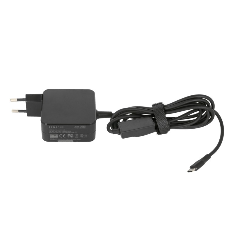 Zasilacz sieciowy Mitsu 45W USB-C, USBC, 5-20V, 2-3A (black)… | PartsPC.pl