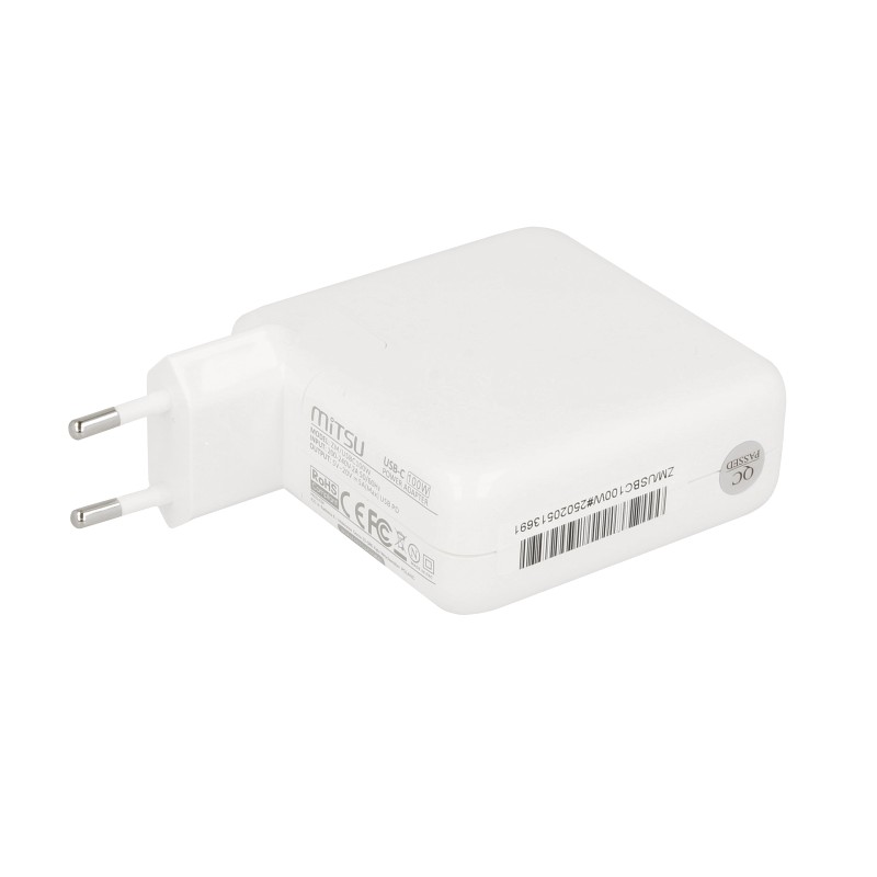 Zasilacz sieciowy Mitsu 100W USB-C, USBC, 5-20V, 3-5A (white… | PartsPC.pl