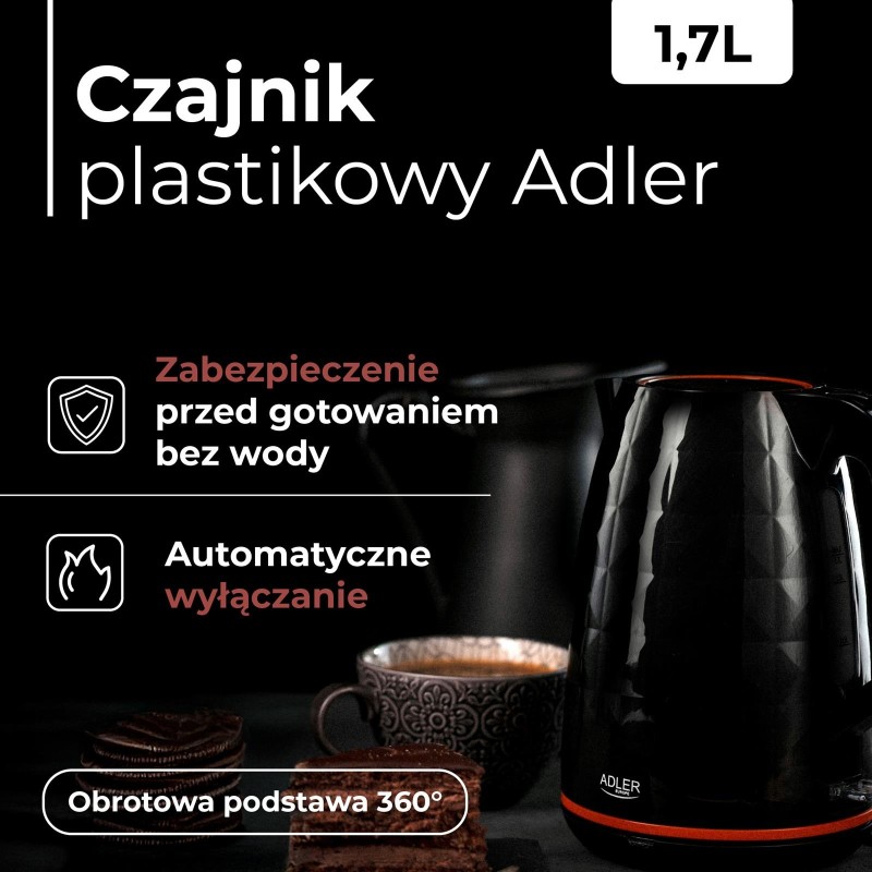 Czajnik elektryczny Adler AD 1277 black 1,7l