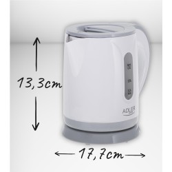 Czajnik elektryczny Adler AD 1371g 0,8 L plastikowy biało-szary