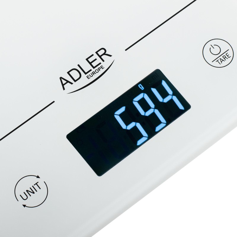 Waga kuchenna Adler AD 3170 do 15kg biała | PartsPC.pl
