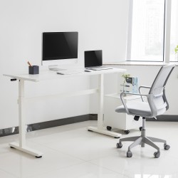 Biurko Ergo Office ER-401W Ręczna regulacja wysokości Białe | PartsPC.pl