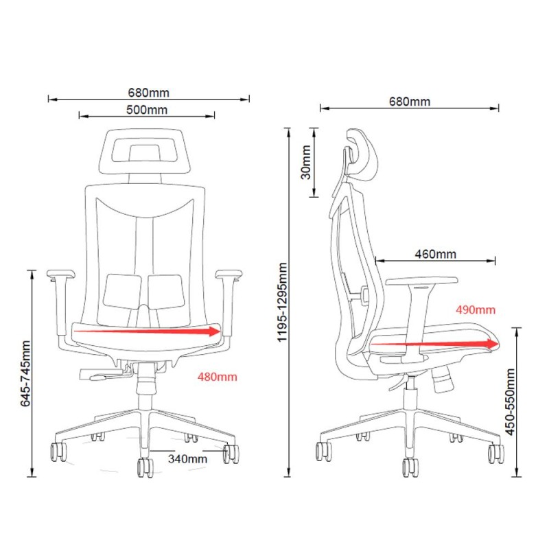 Krzesło biurowe Ergo Office ER-414 premium, ergonomiczne z w… | PartsPC.pl