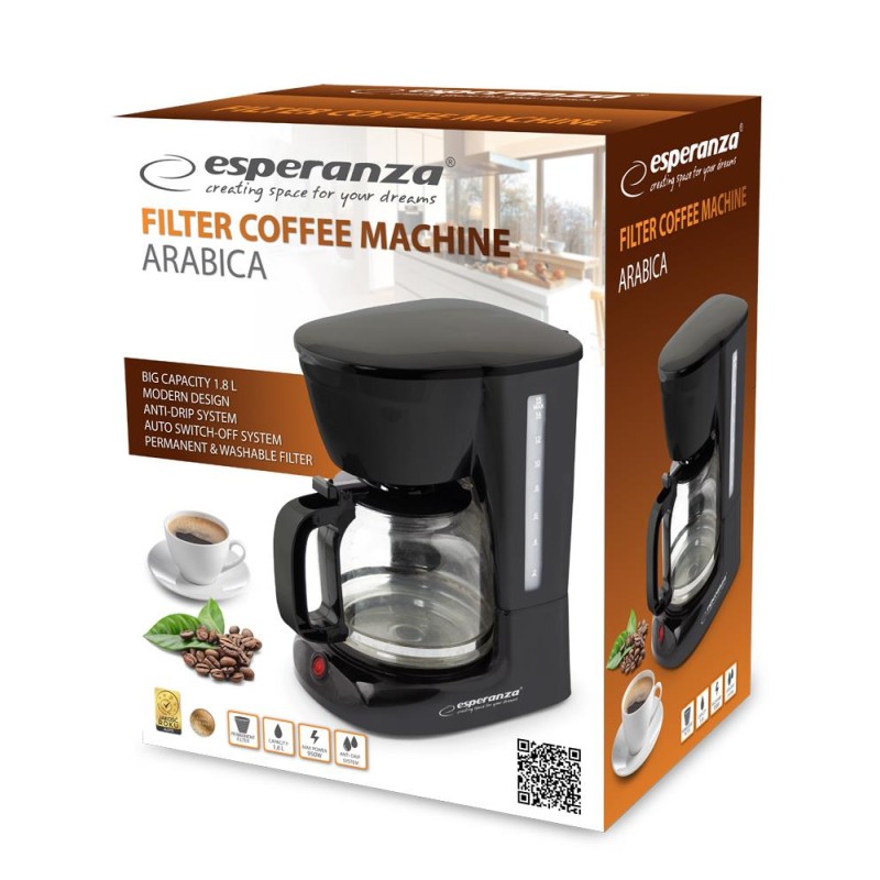 Ekspres do kawy Esperanza EKC005 Arabica przelewowy 1,8l czarny
