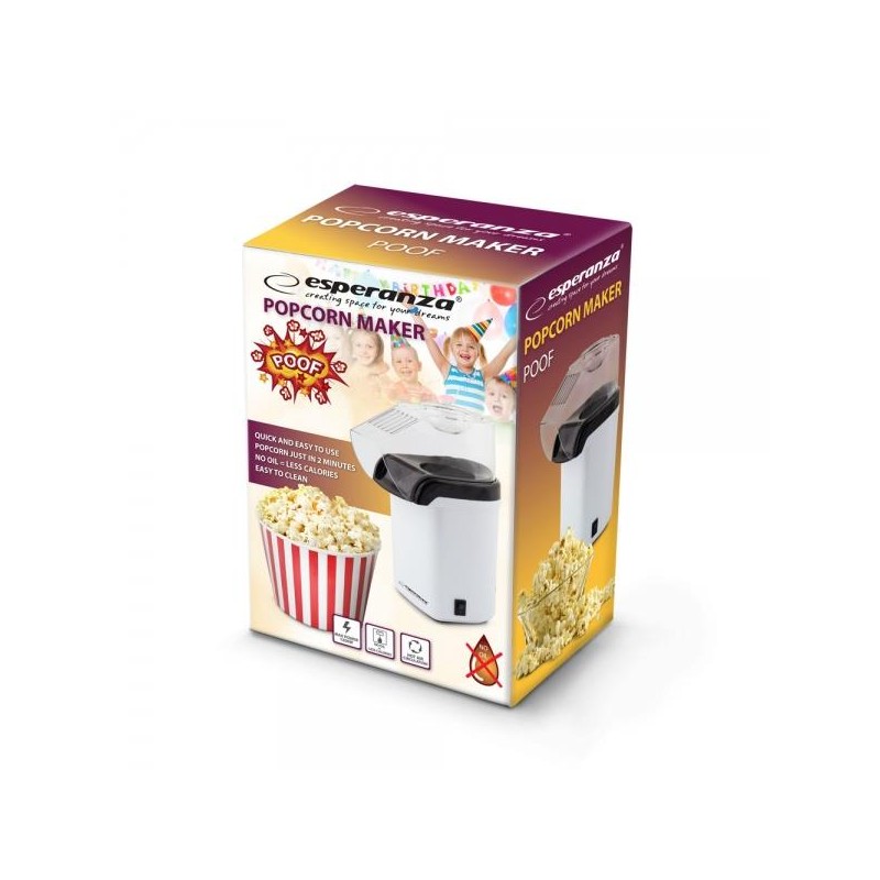 Maszynka do popcornu Esperanza Poof EKP005W biała | PartsPC.pl
