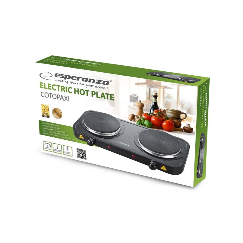 Kuchenka elektryczna Esperanza "Cotopaxi" czarna EKH010K | PartsPC.pl