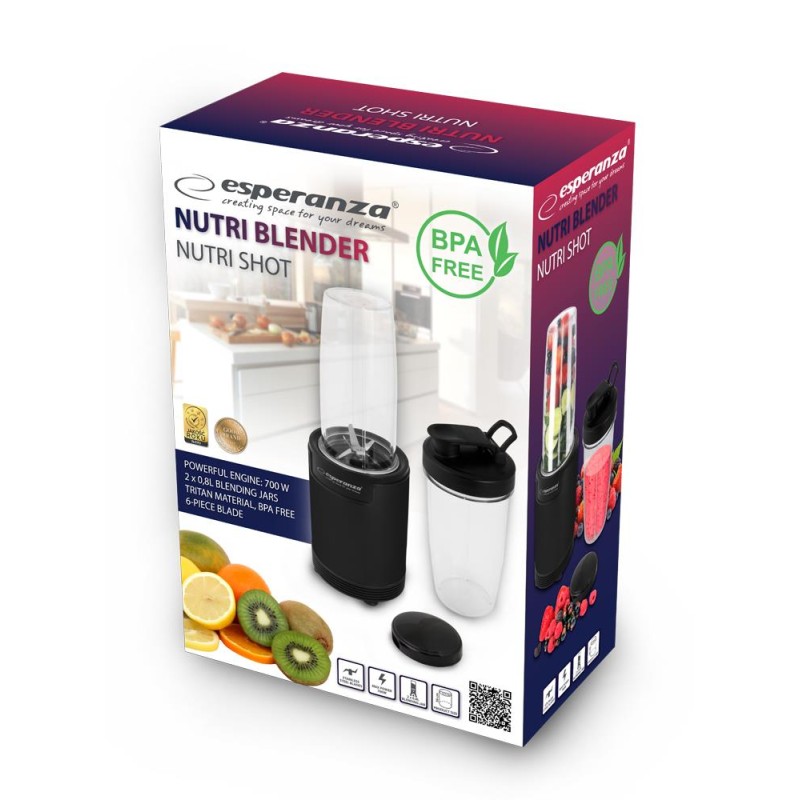 Blender kielichowy Esperanza EKM029 Nutri Shot 6 w 1 700W cz… | PartsPC.pl
