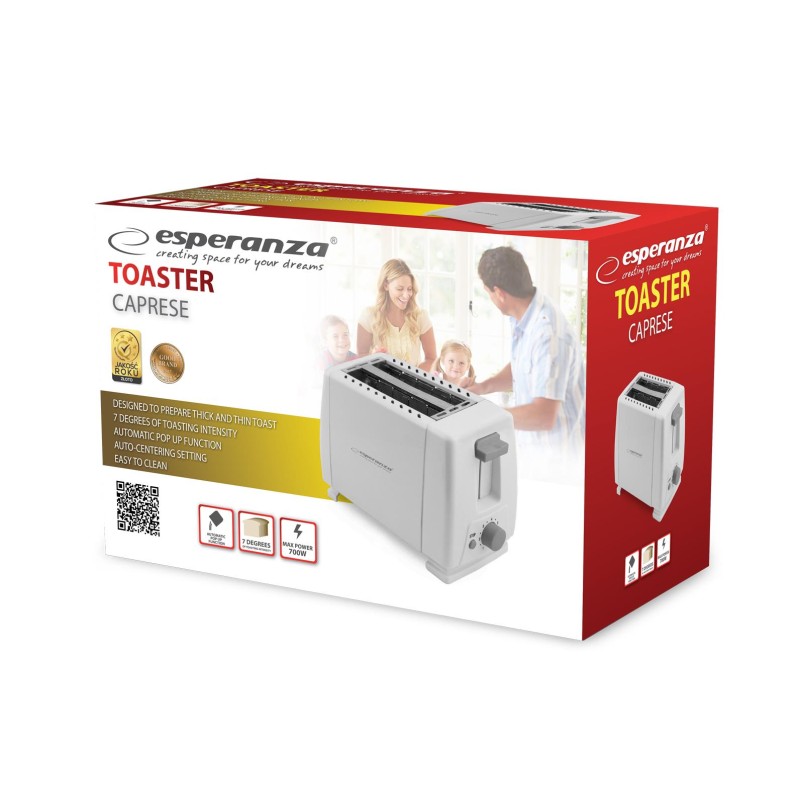 Toster Esperanza Caprese EKT001 biały | PartsPC.pl