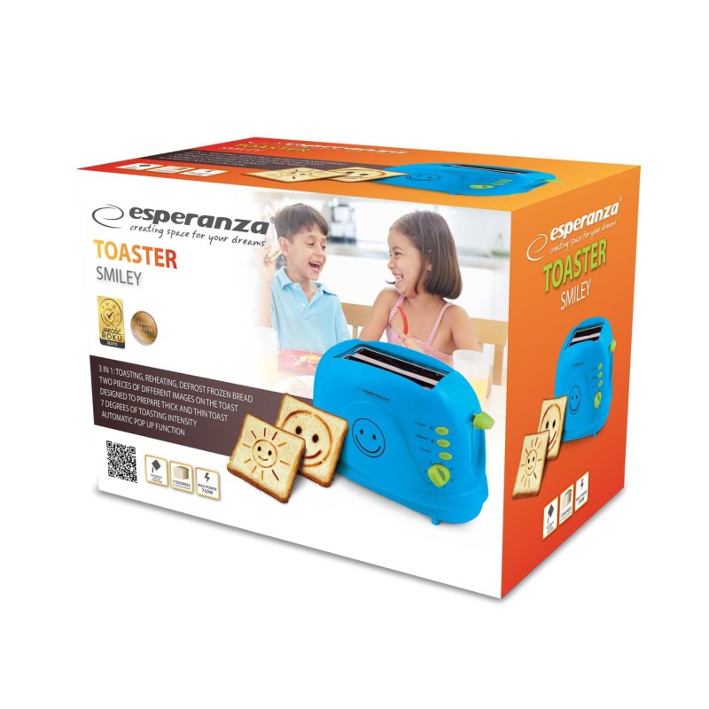 Toster Esperanza Smiley EKT003B niebieski