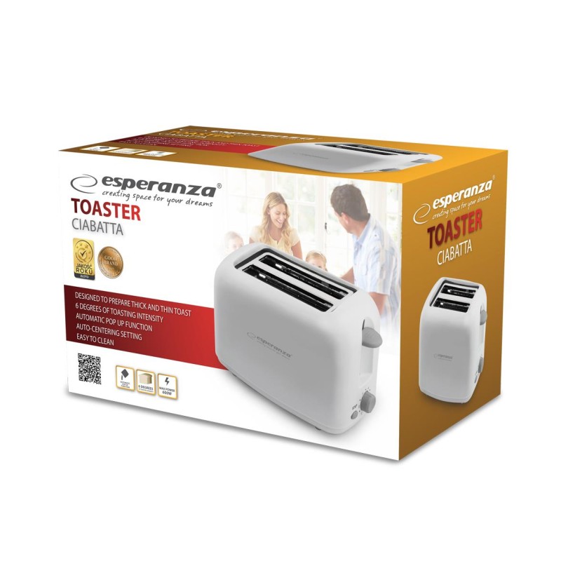 Toster Esperanza Ciabata EKT002 biały | PartsPC.pl