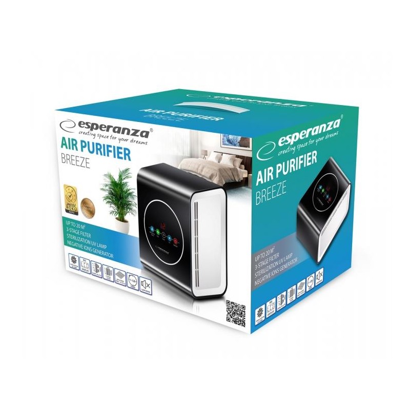 Oczyszczacz powietrza Esperanza Breeze EHP001 czarno-biały