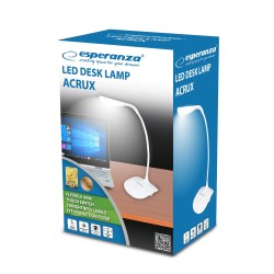 Lampka biurkowa LED Esperanza Acrux ELD103W biała | PartsPC.pl