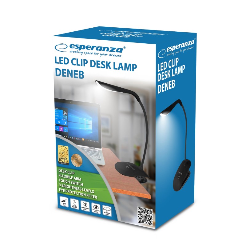 Lampka biurkowa LED Esperanza Deneb ELD104K czarna | PartsPC.pl