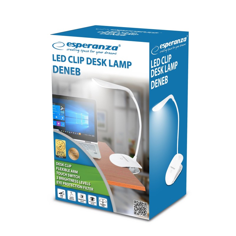 Lampka biurkowa LED Esperanza Deneb ELD104W biała | PartsPC.pl