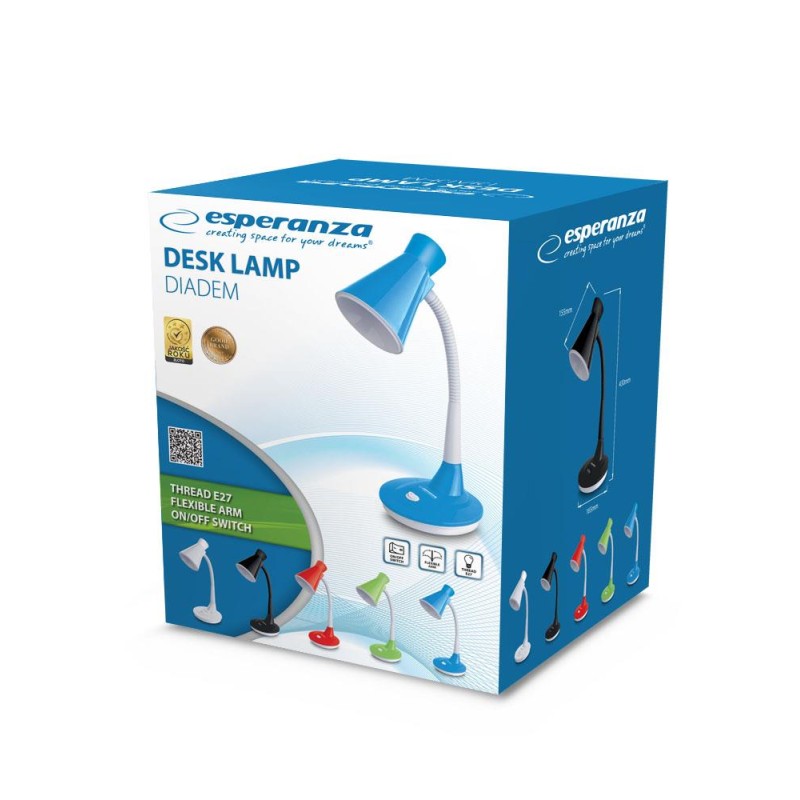 Lampka biurkowa Esperanza E27 DIADEM ELD115B niebieska | PartsPC.pl
