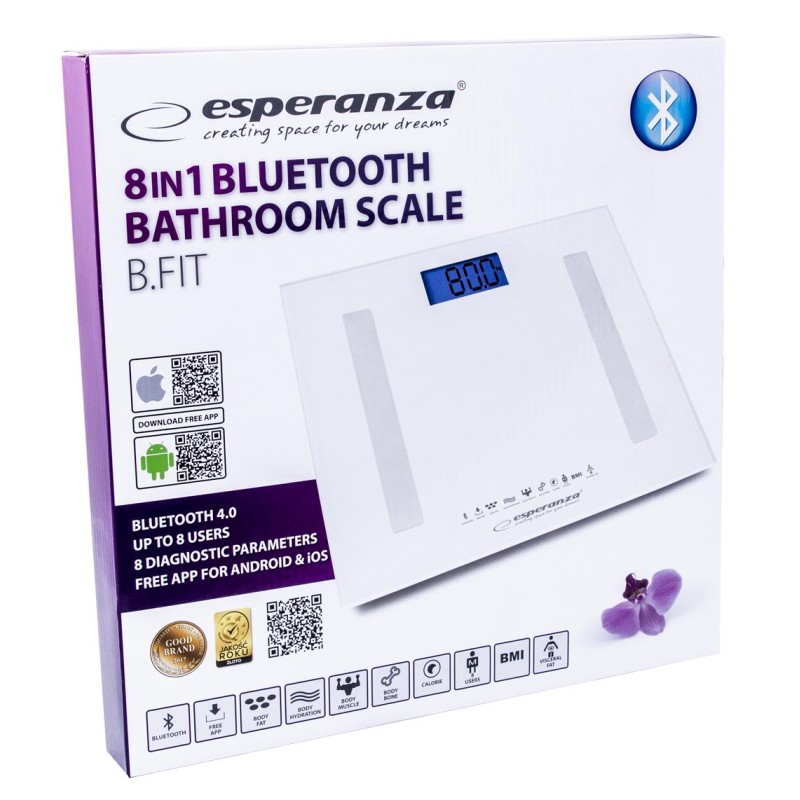 Waga łazienkowa Esperanza EBS016W 8w1 Bluetooth B.Fit cyfrow… | PartsPC.pl