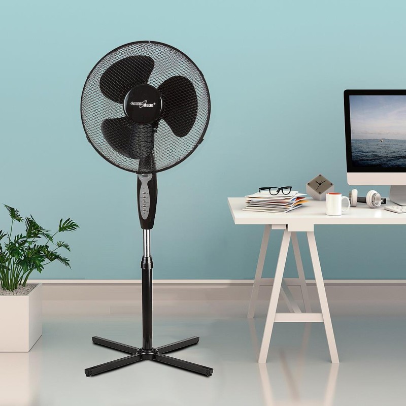 Wentylator podłogowy GreenBlue GB580 40W czarny z pilotem i timerem