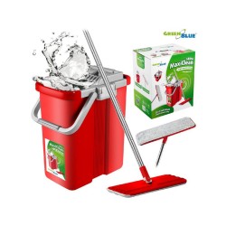 Mop płaski Greenblue GB850 z wiadrem i wyciskaczem MaxiClean + dwa wkłady