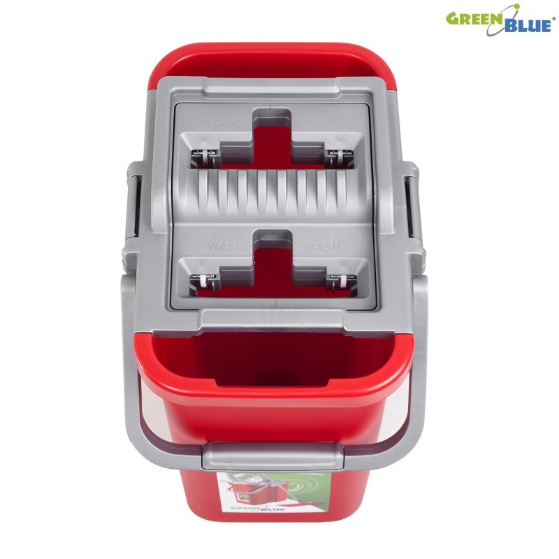 Mop płaski Greenblue GB850 z wiadrem i wyciskaczem MaxiClean + dwa wkłady