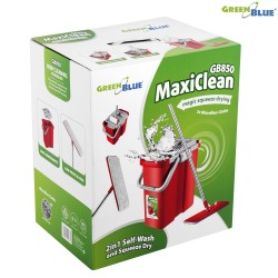 Mop płaski Greenblue GB850 z wiadrem i wyciskaczem MaxiClean + dwa wkłady