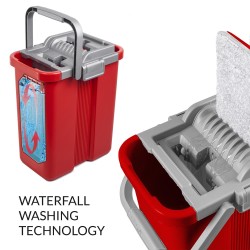 Mop płaski Greenblue GB850 z wiadrem i wyciskaczem MaxiClean + dwa wkłady