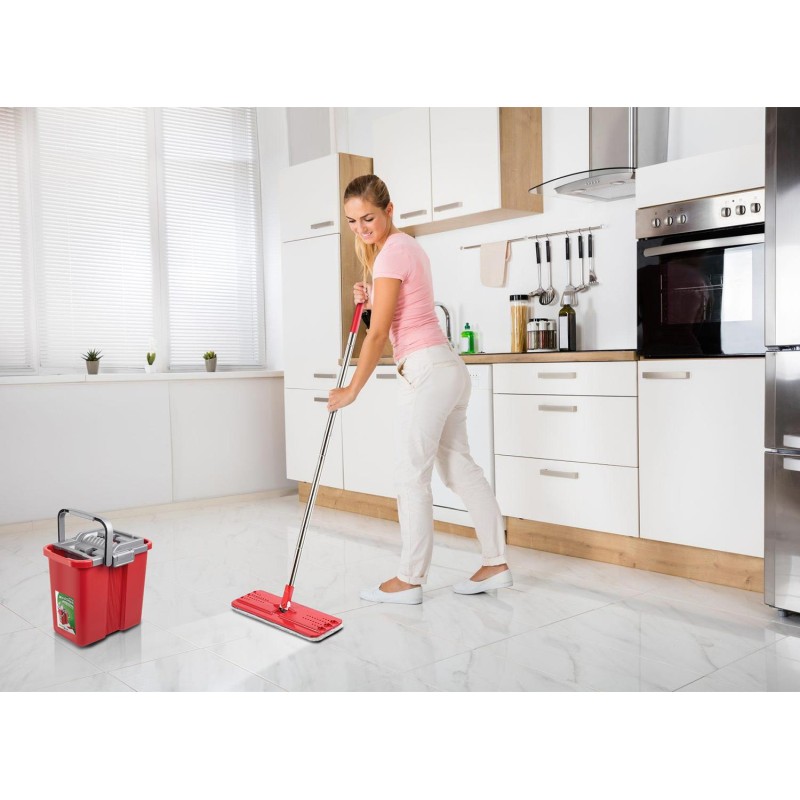 Mop płaski Greenblue GB850 z wiadrem i wyciskaczem MaxiClean + dwa wkłady