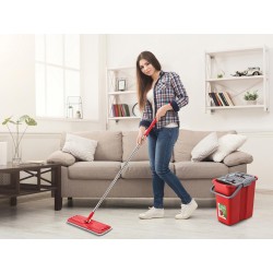 Mop płaski Greenblue GB850 z wiadrem i wyciskaczem MaxiClean + dwa wkłady