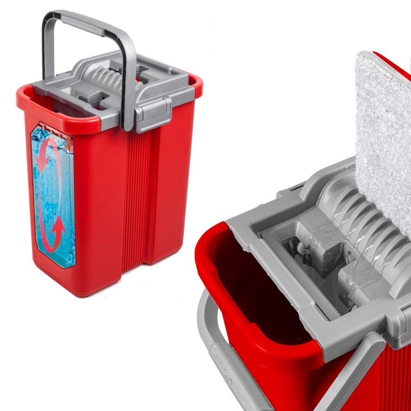 Mop płaski Greenblue GB850 z wiadrem i wyciskaczem MaxiClean + dwa wkłady
