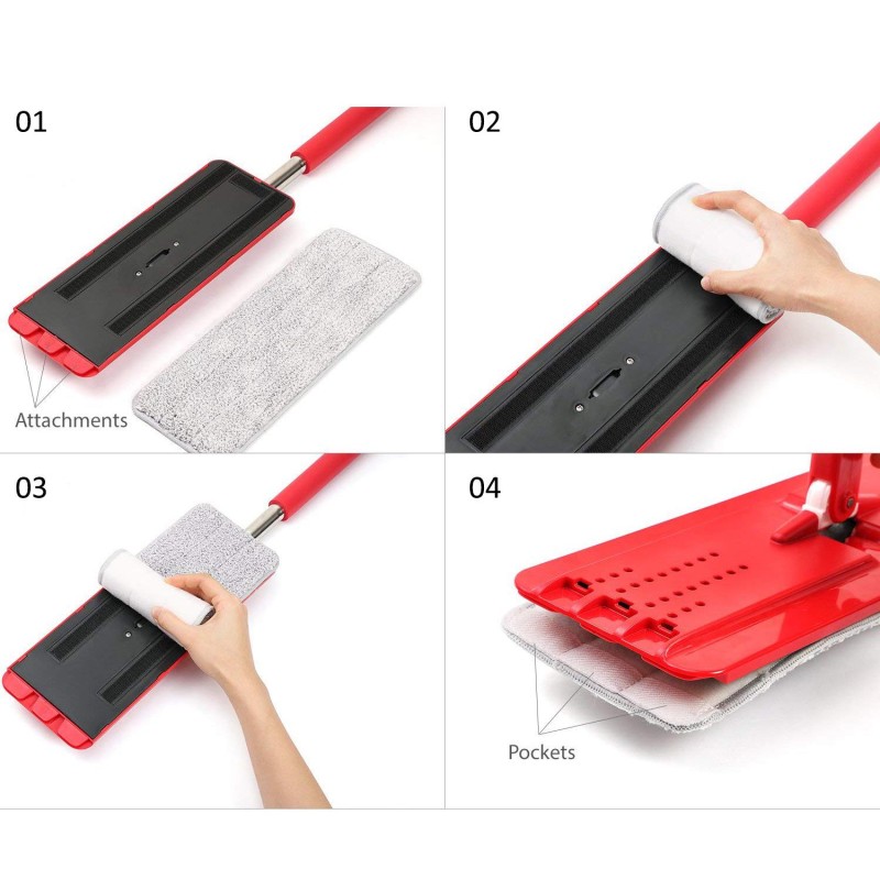 Mop płaski Greenblue GB850 z wiadrem i wyciskaczem MaxiClean + dwa wkłady