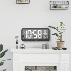 Zegar ścienny LCD bardzo duży GreenBlue GB214 temperatura, data